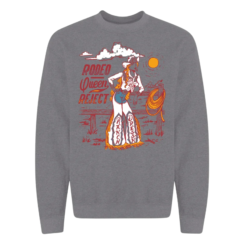 RODEO QUEEN REJECT GRAPHITE HEATHER CREWNECK