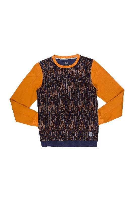 Nathan | Men's Long Sleeve Fancy Knit Crew