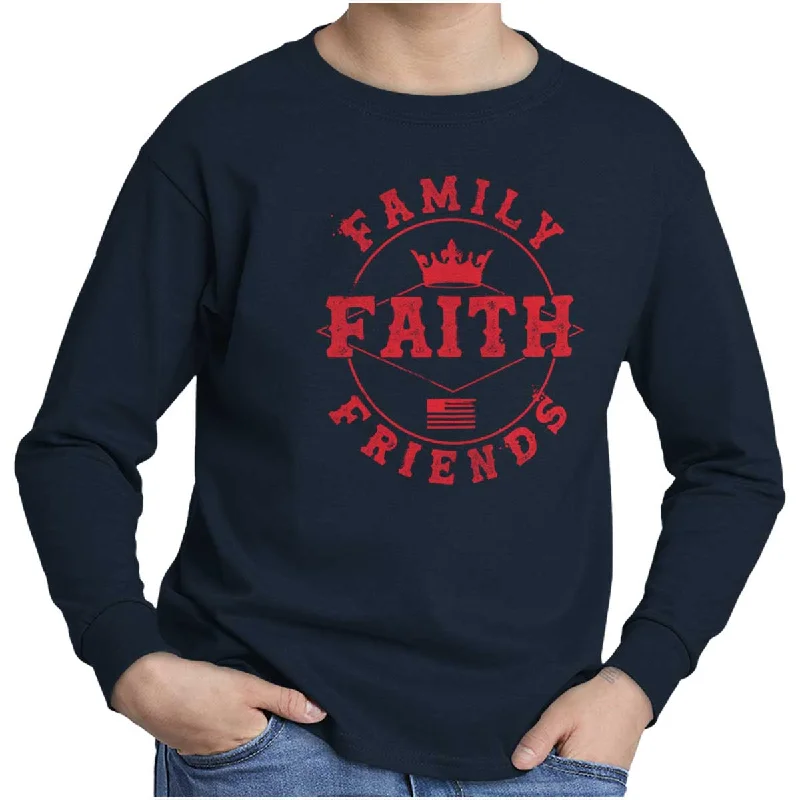 Faith Family Friends Youth Long Sleeve T Shirt