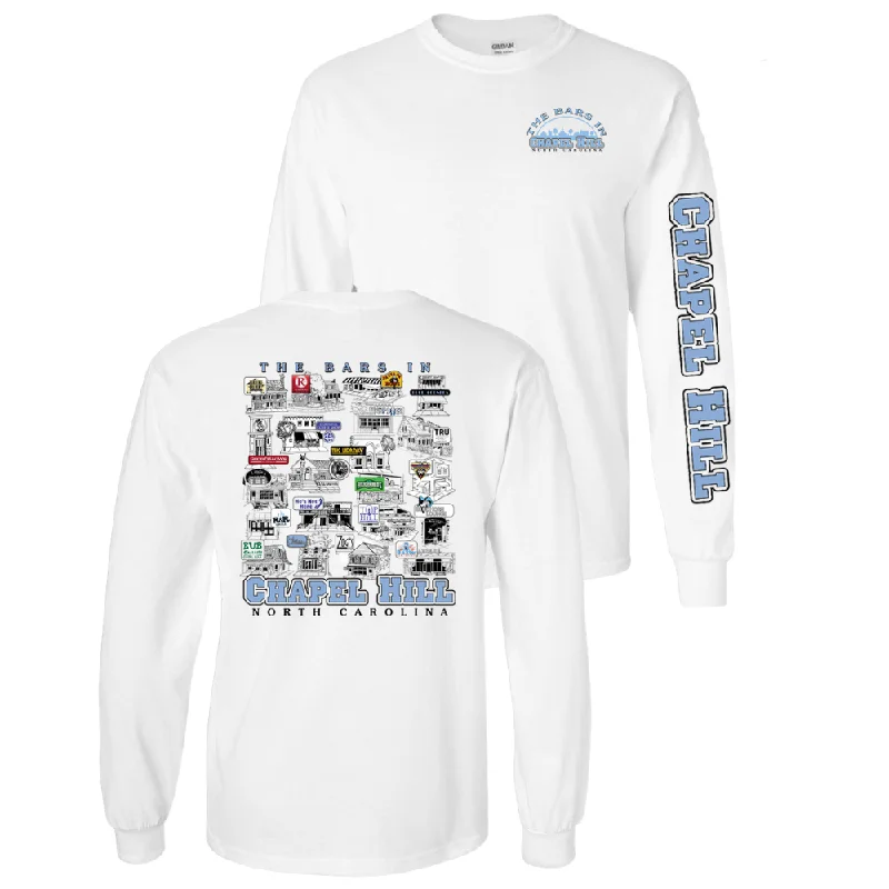 Bars of Chapel Hill Long Sleeve T-Shirt White