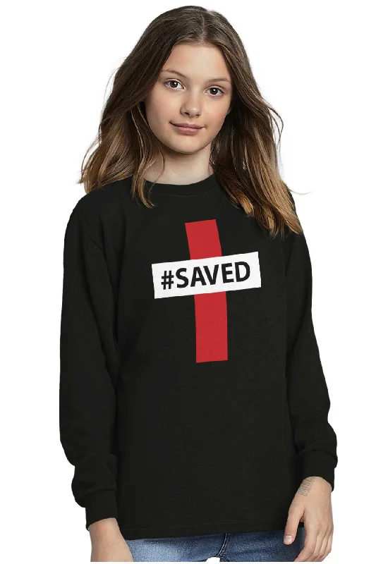 Hashtag Saved Youth Long Sleeve T Shirt