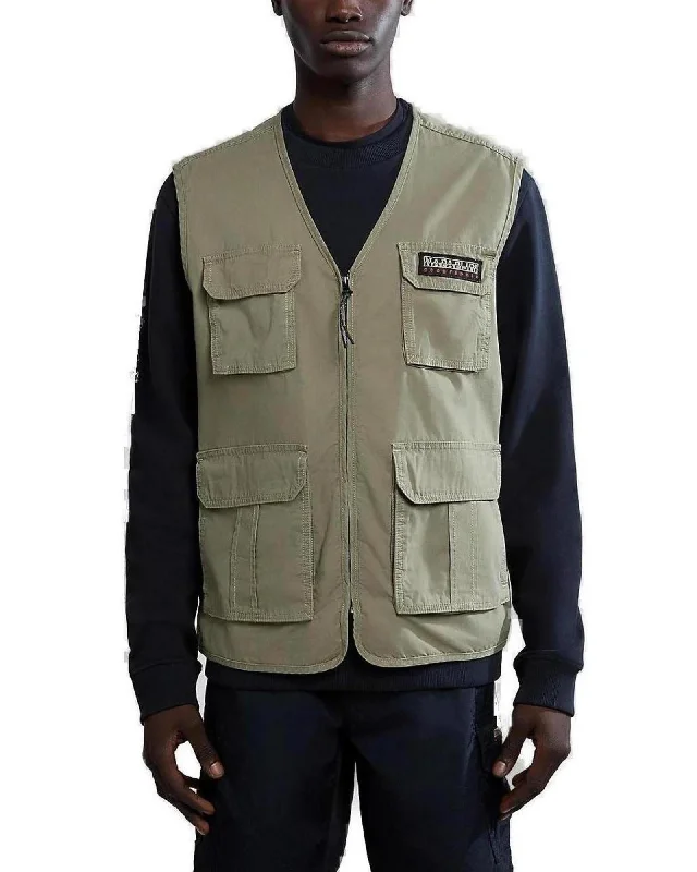 Napapijri  Geogrphic Utility Vest for Men - Green