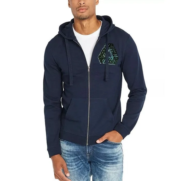 Buffalo David Bitton Men's Fugreen Zip Front Hoodie Navy Size XX-Large