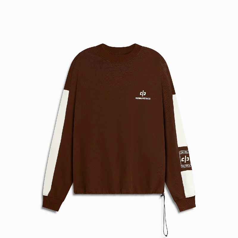 Beverly Hills crewneck / brown + ivory