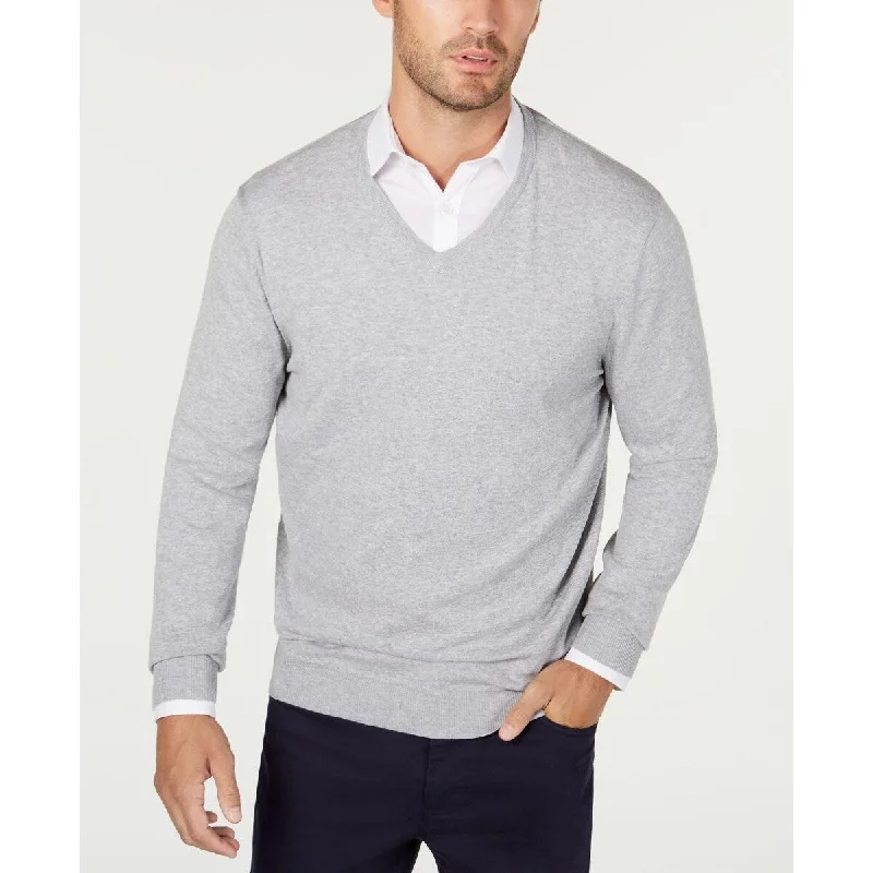 Alfani Men's V-Neck Sweater Grey Size 2 Extra Large