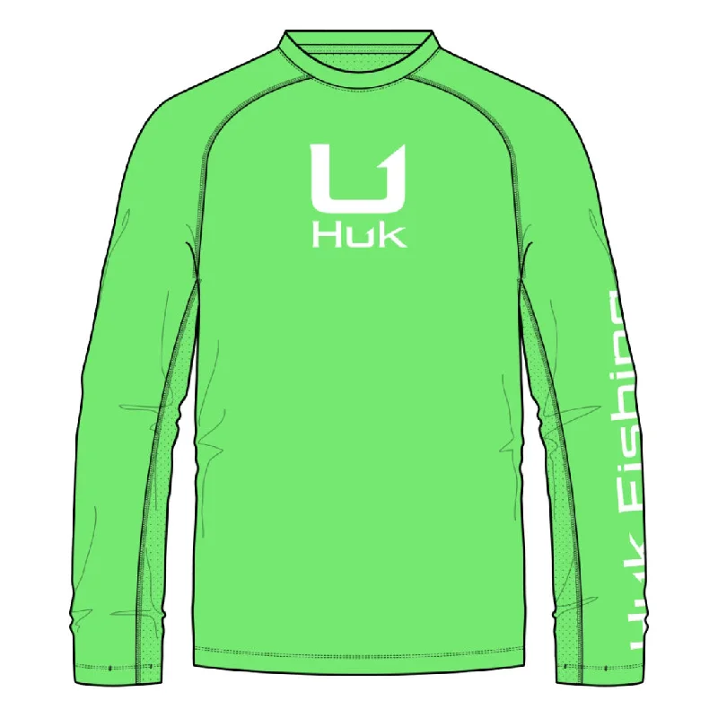 Huk Icon Long Performance Crew T-Shirt - Summer Green