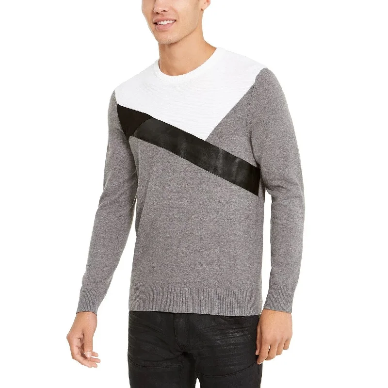 INC International Concepts Men's Colorblocked Sweater Grey Size X-Large