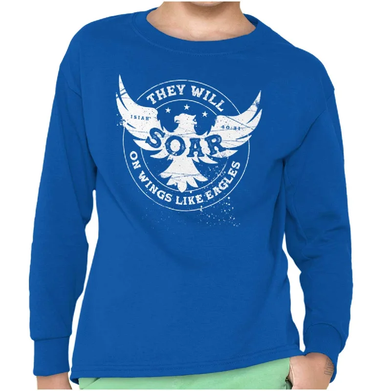 On Eagles Wings Youth Long Sleeve T Shirt