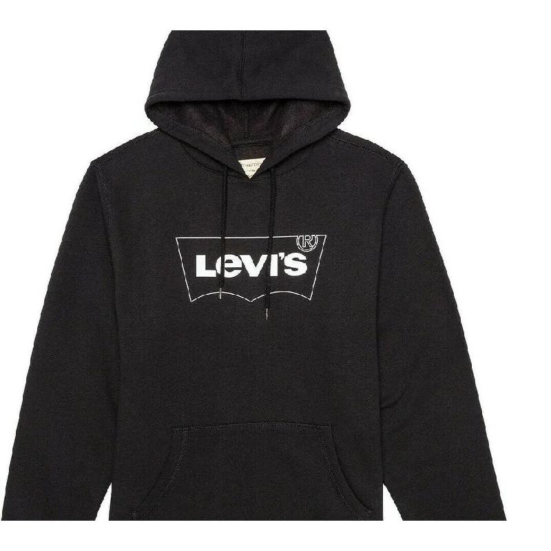 Levi's Men's Burndlen Fleece Logo Hoodie Black Size 2 Extra Large