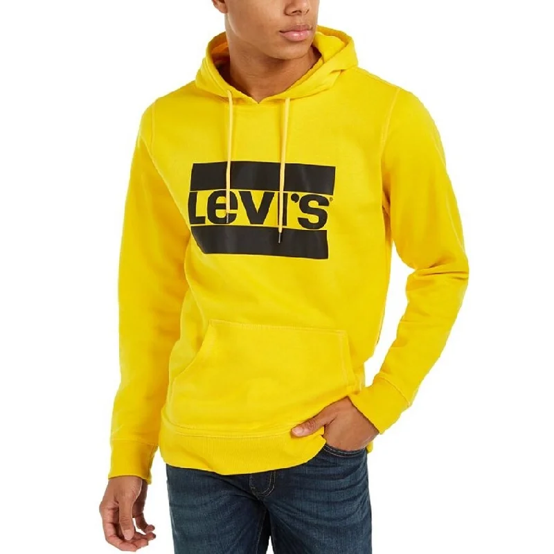 Levi's Men's Burndlen Fleece Logo Hoodie Yellow Size XX-Large - XXL