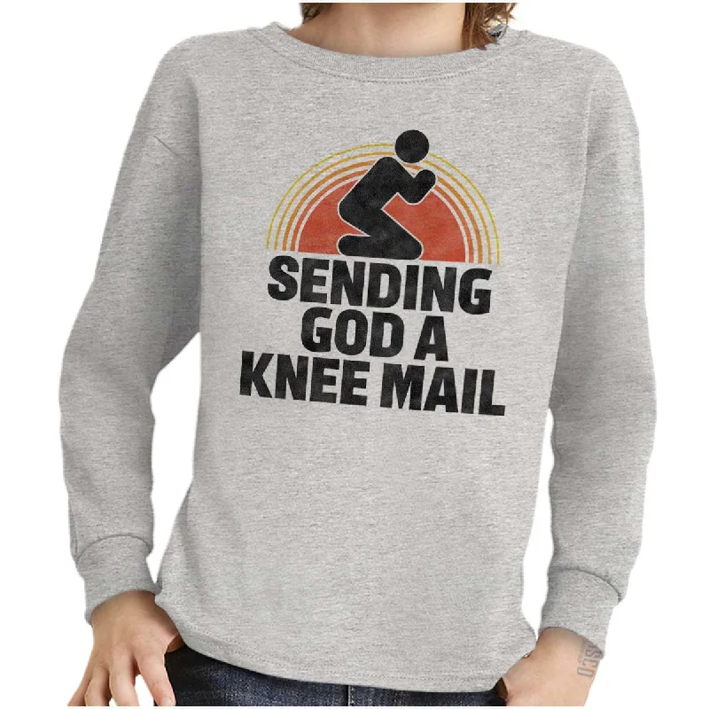 Sending God A Knee Mail Youth Long Sleeve T Shirt