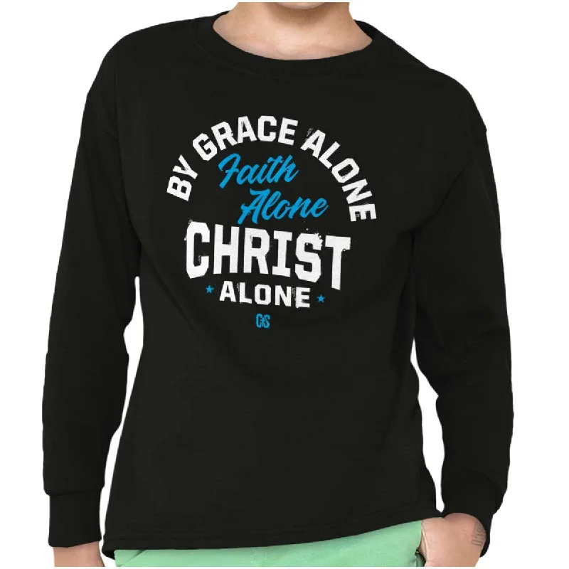 Grace Faith Christ Alone Youth Long Sleeve T Shirt