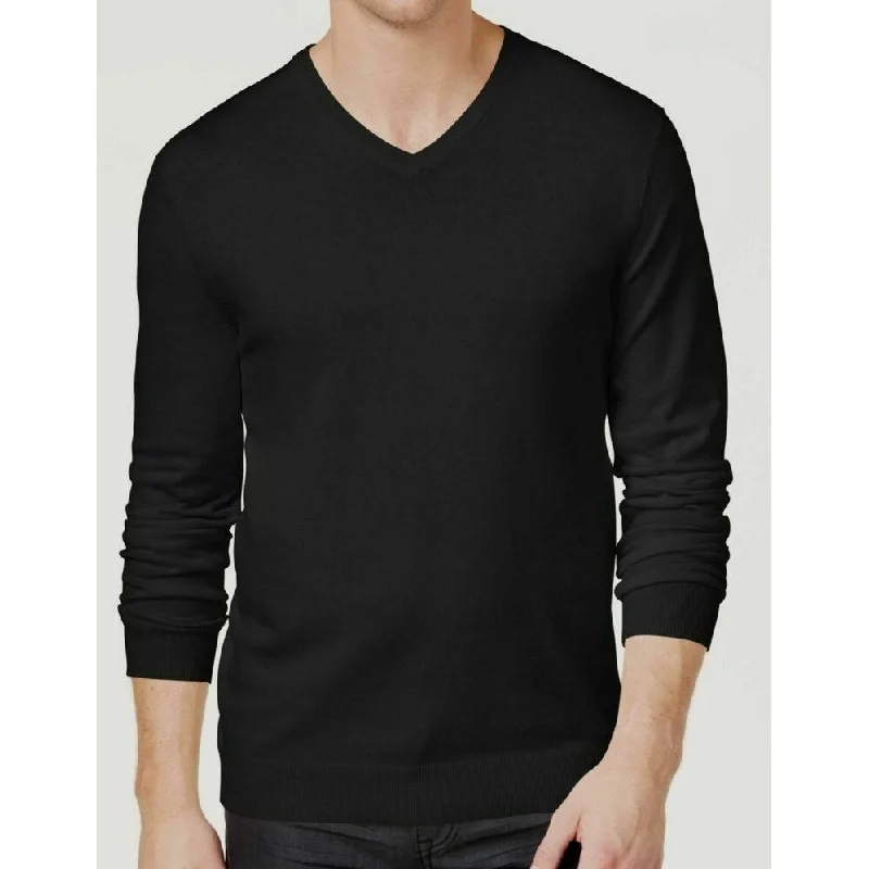 Alfani Men's Regular Fit Cotton Blend Light Sweater Deep Black Size L - Large