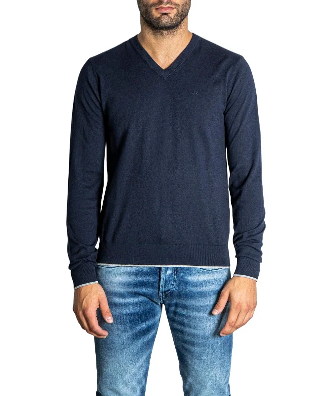 Armani Exchange  Mens VNeck Jumper Blue