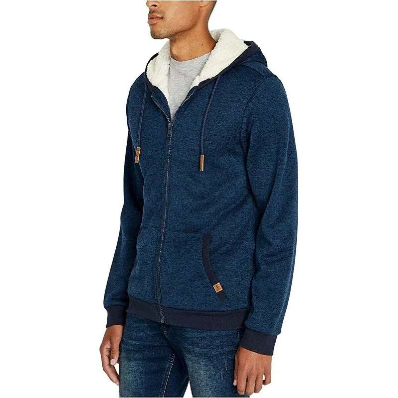 Buffalo David Bitton Men's Fortino Full-Zip Sherpa-Lined Hoodie Navy Size Extra Large