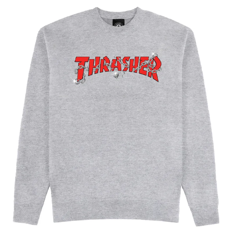 Thrasher Chains by Daniel Shepard Crewneck Sport Grey