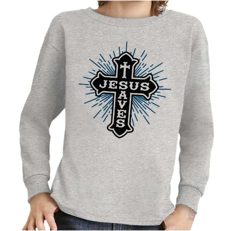 Jesus Saves Youth Long Sleeve T-Shirt