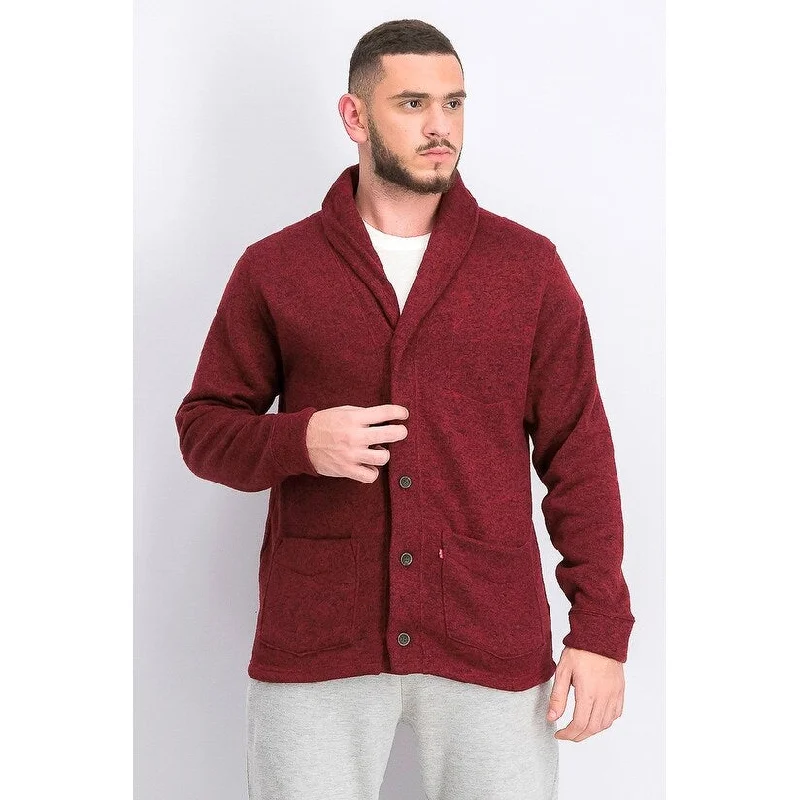 Levi's Men's Rand Shawl-Collar Cardigan Red Size Large