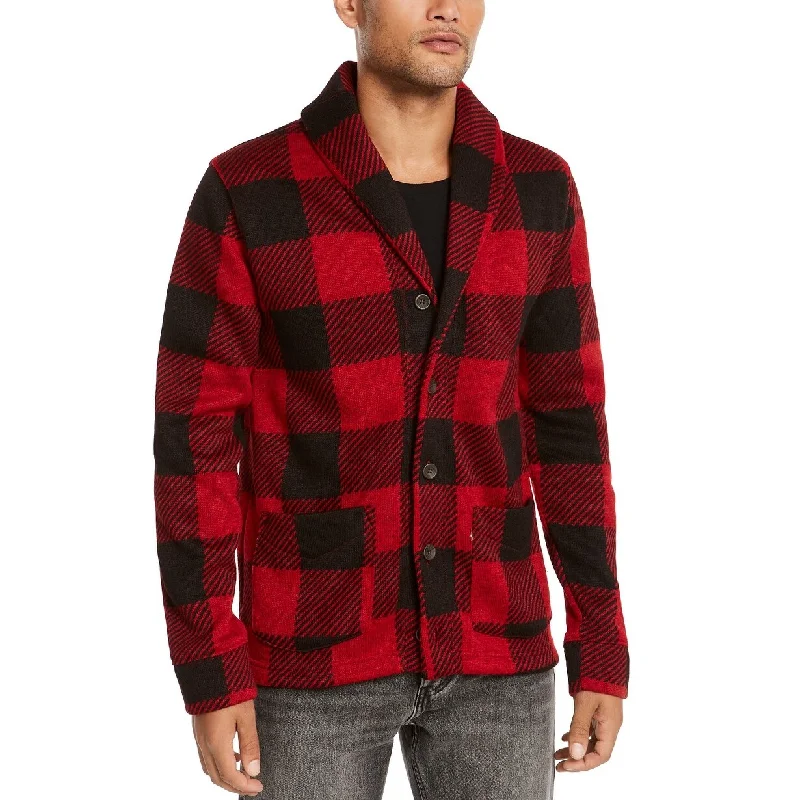 Levi's Men's Trouss Regular-Fit Buffalo Plaid Cardigan Red Size Large