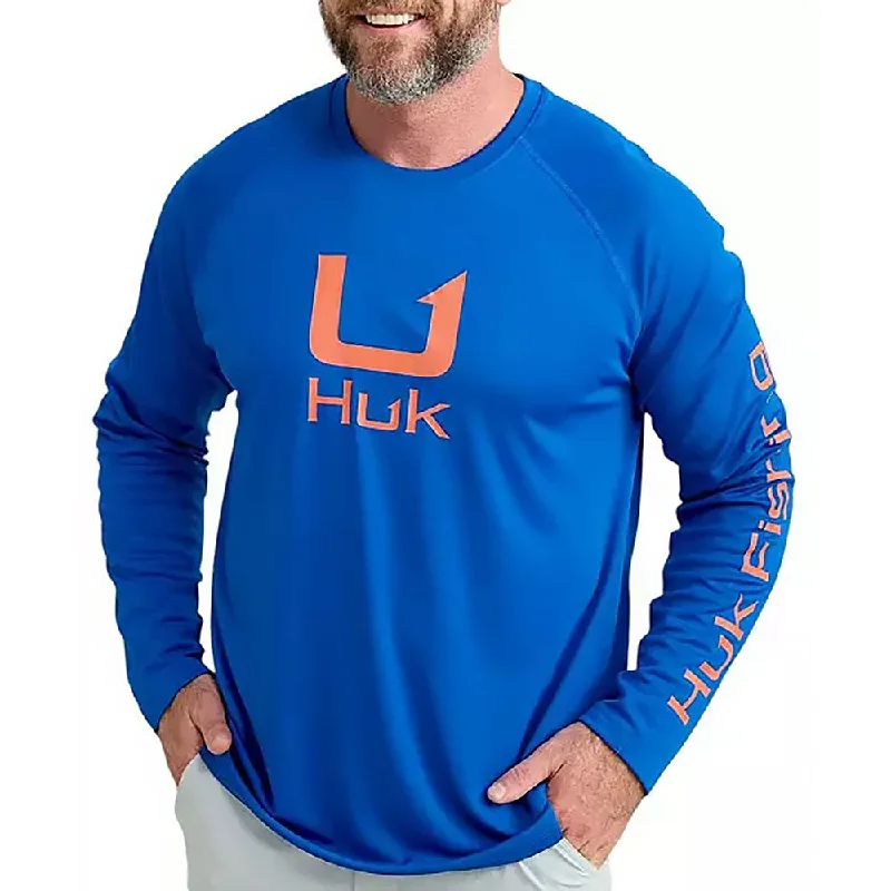 Huk Icon Long Performance Crew T-Shirt - Ocean Blue