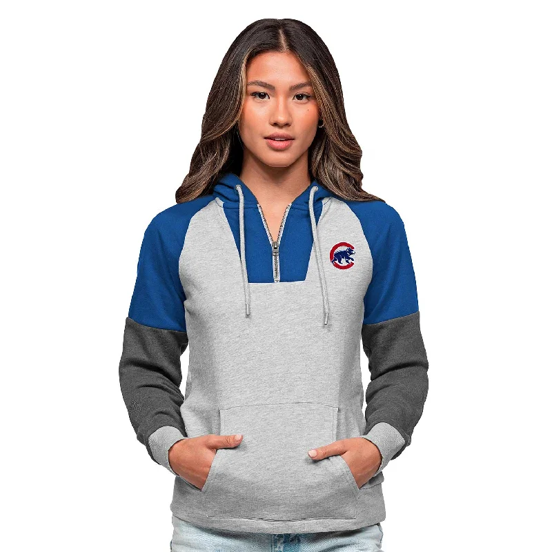 Chicago Cubs Women's Jackpot Walking Bear 1/4-Zip Hooded Sweatshirt