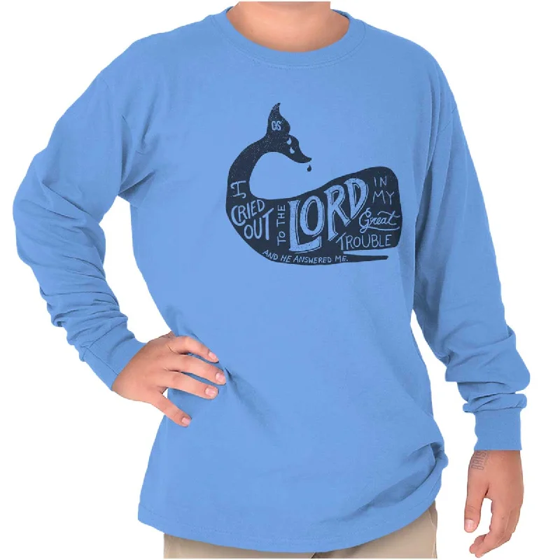 Jesus Whale Youth Long Sleeve T Shirt