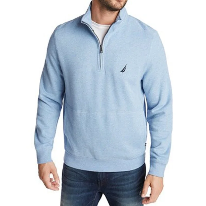 Nautica Men's Classic-Fit Quarter-Zip Fleece Sweatshirt Blue Size 2 Extra Large - XX-Large