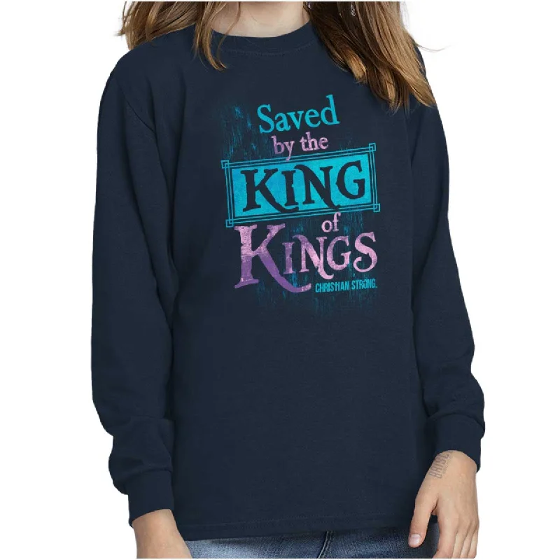 Saved by King of Kings Youth Long Sleeve T-Shirt