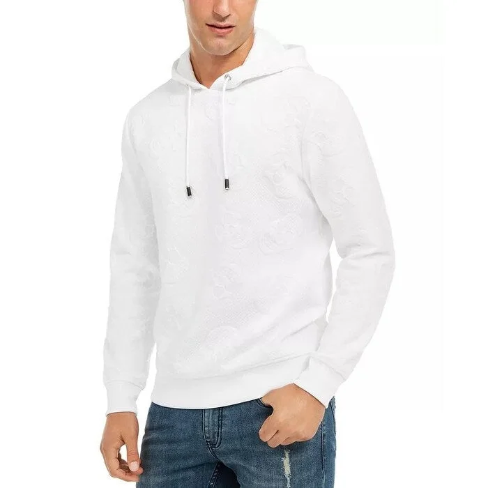 INC International Concepts Men's Textured Skull Hoodie White Size X-Small