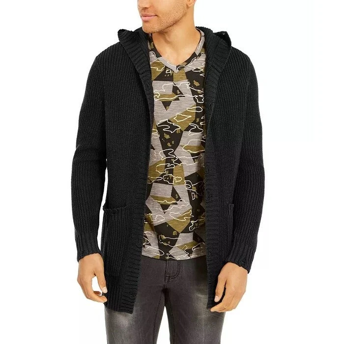 INC International Concepts Men's Hooded Cardigan Black Size XXX-Large