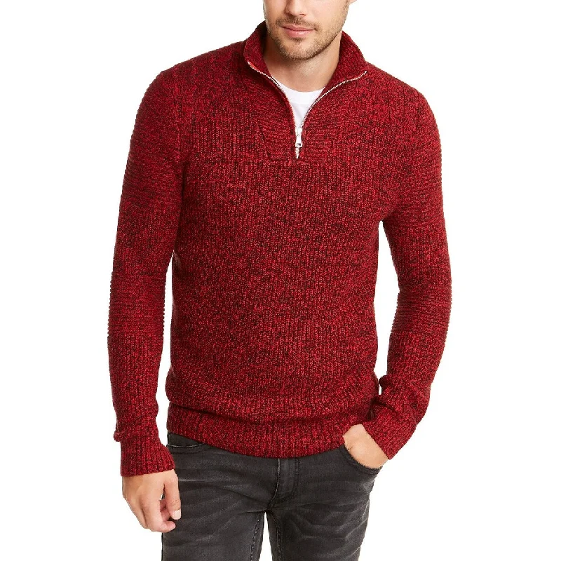 INC International Concepts Men's Quarter-Zip Sweater Red Size Small