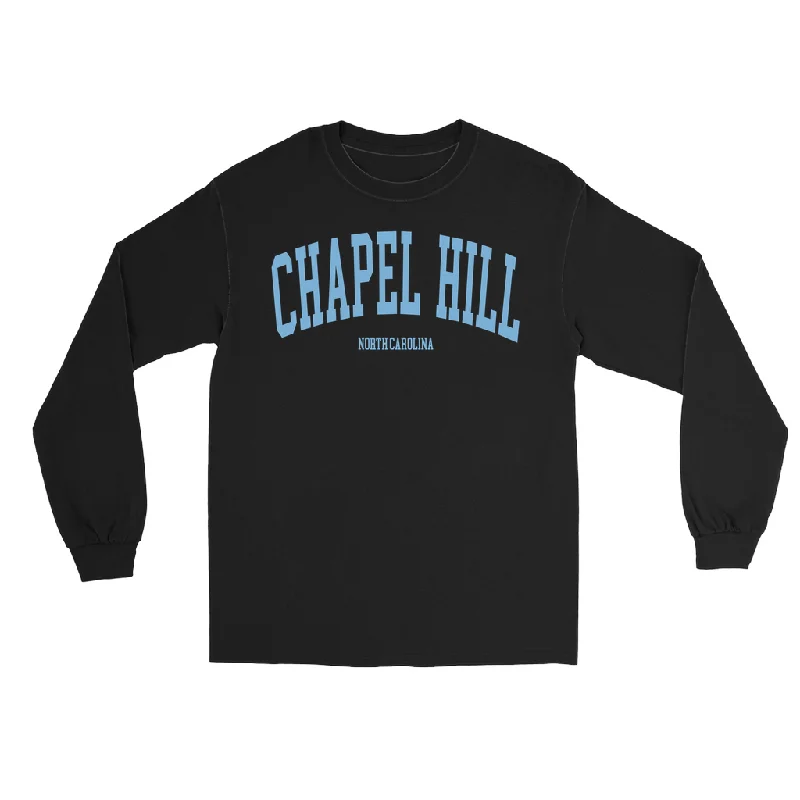 Chapel Hill North Carolina Classic Black Adult Long Sleeve Tee