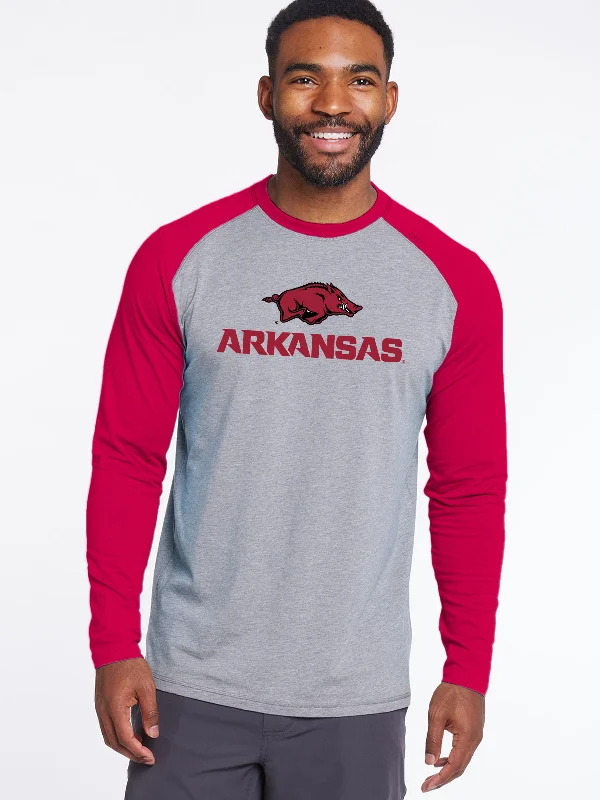 Carrollton Blocked Long Sleeve Fitness T-Shirt - Arkansas