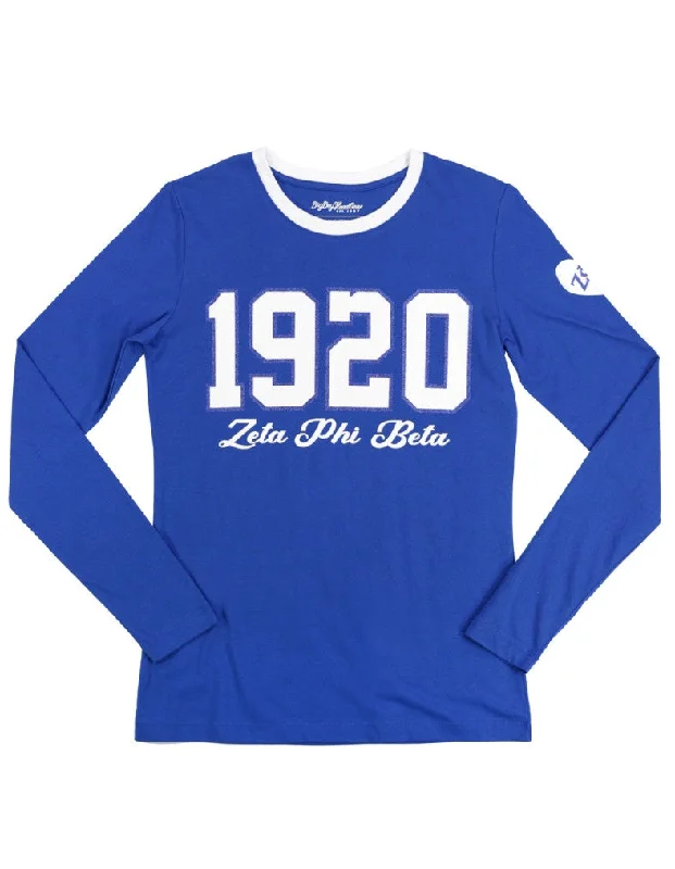 Zeta Date Glitter Print Long Sleeve Tee