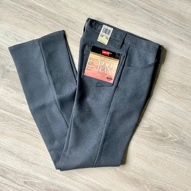 28x32 Gray Vintage 80s Levis Saddleman Boot Jeans / Black Tab Polyester Western Dress Pants