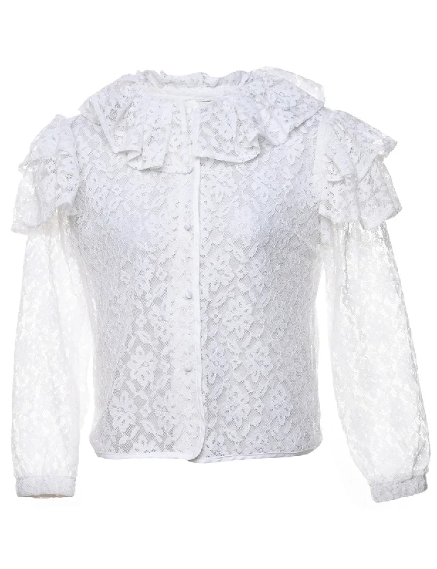 Floral Lace Blouse - M