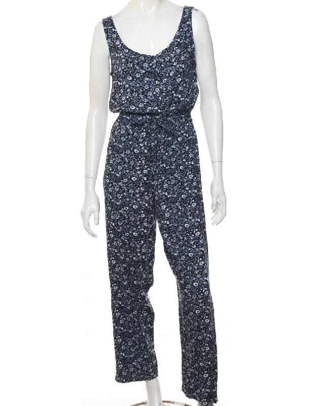 Floral Print Jumpsuit - M