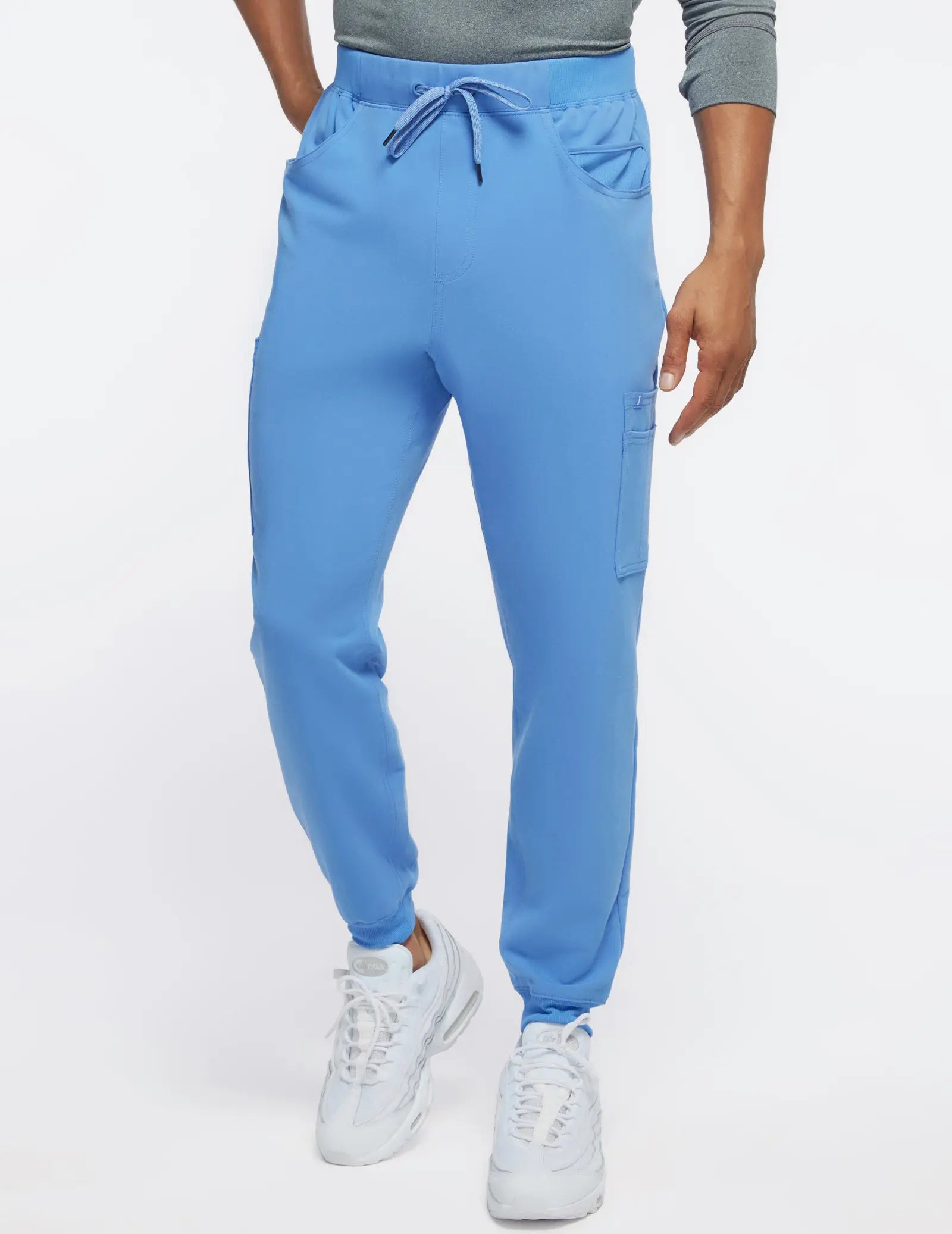 Jaanuu Men's Mesh-Pocket Scrub Jogger - Ceil Blue