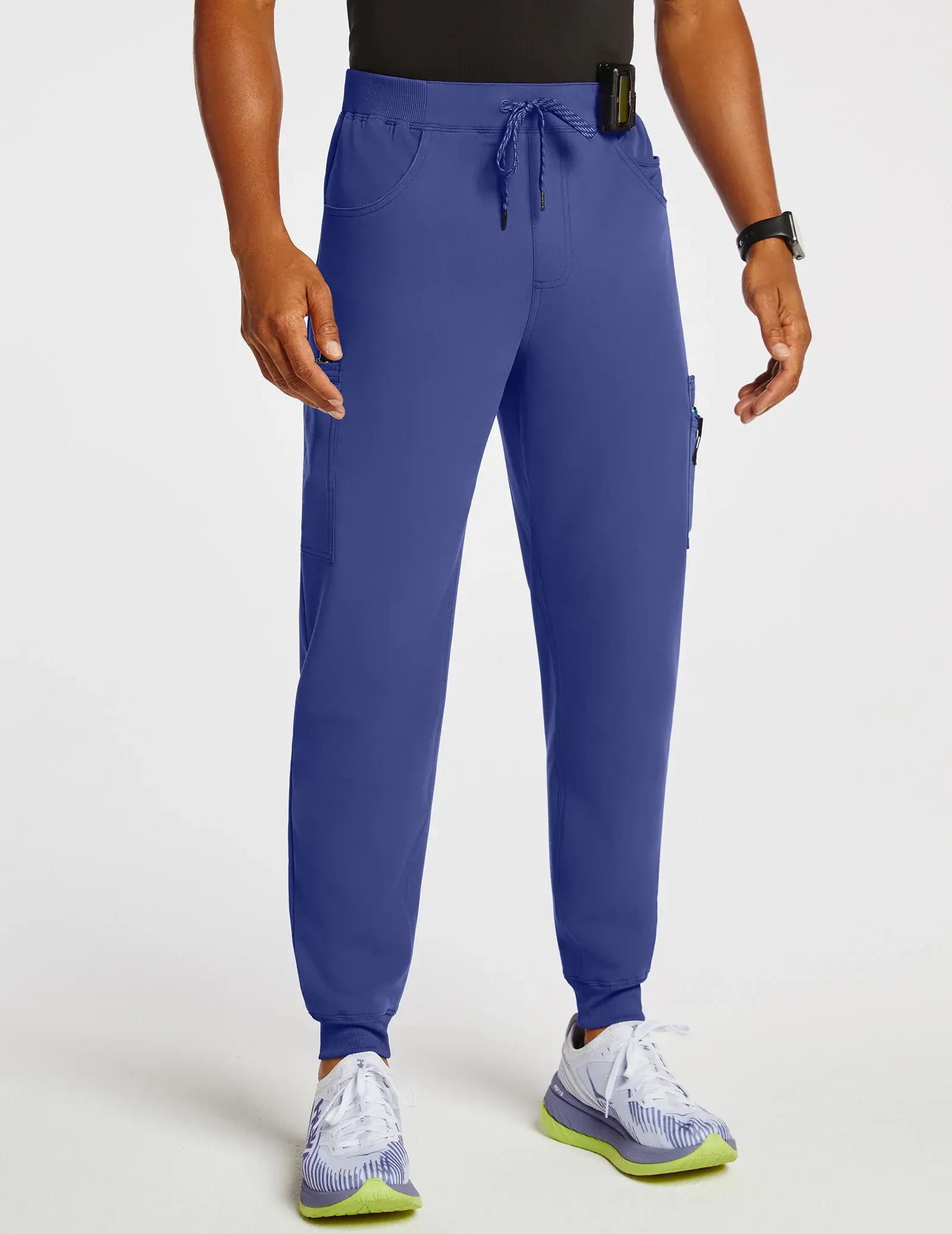 Jaanuu Men's Mesh-Pocket Scrub Jogger - Galaxy Blue