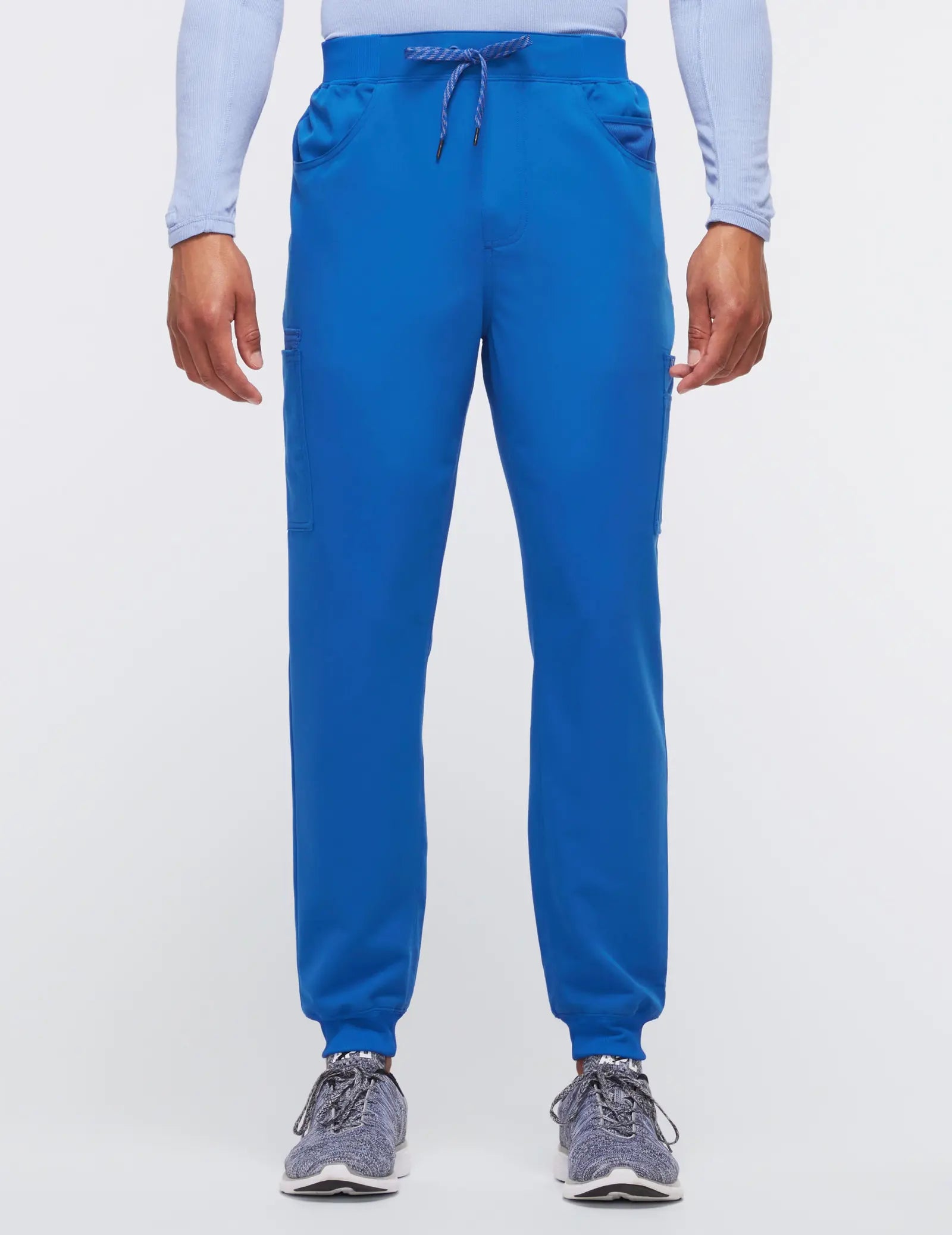 Jaanuu Men's Mesh-Pocket Scrub Jogger - Royal Blue