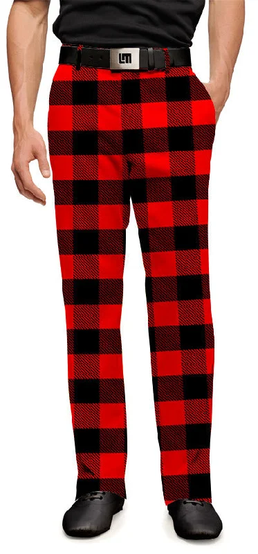 Loudmouth Golf: Mens Pants - Red & Black Lumberjack Buffalo Check