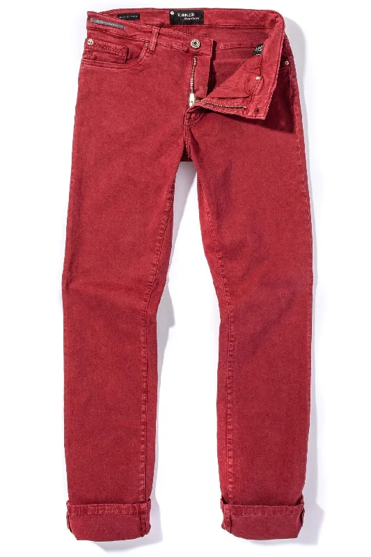 Ryland Rugged Soft Touch Cotton Jeans in Cherry