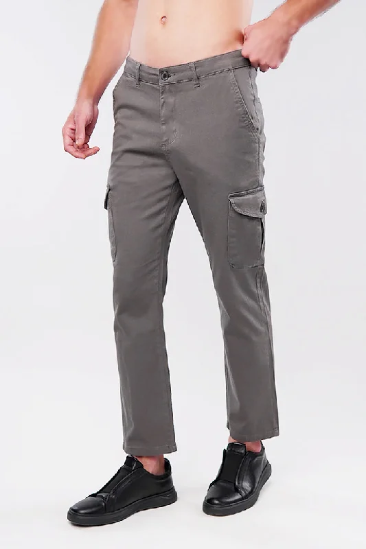 Straight Cargo Pants - Grey