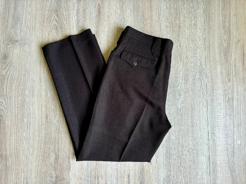 Vintage 80s Chocolate Brown Polyester Western Suit Pants (36 Waist)