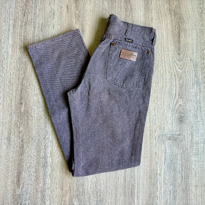 Vintage 90s Wrangler Faded Gray/Purple Western Cowboy Cut Jeans (29 Waist)